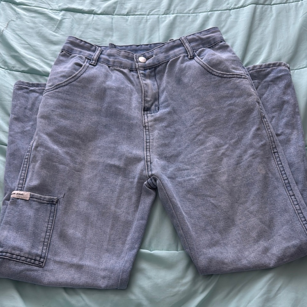 Light Blue Denim Cargo Pants